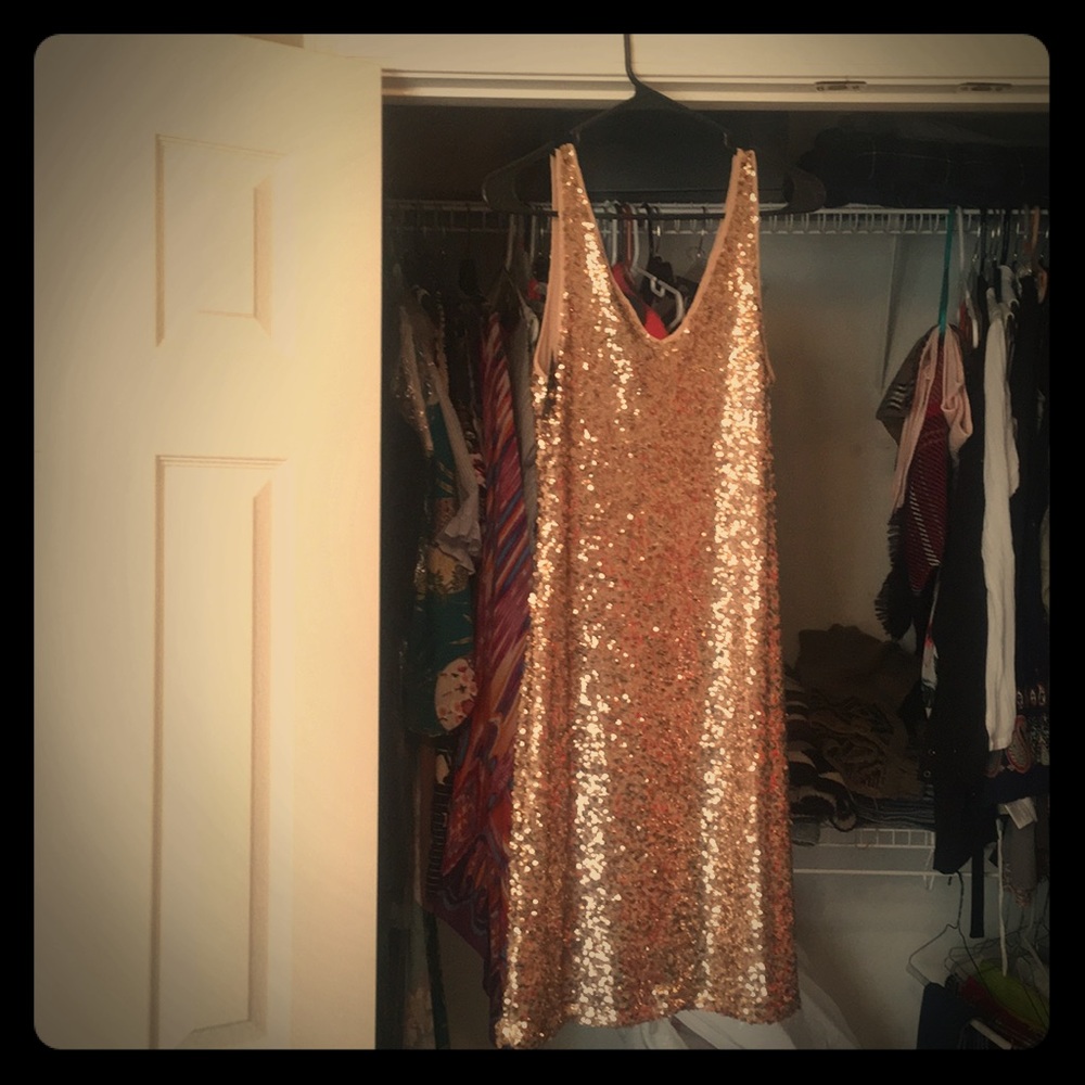 INC gold sequence dress. Never been worn